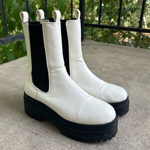 H&M White Platform Boots Women’s 9.5